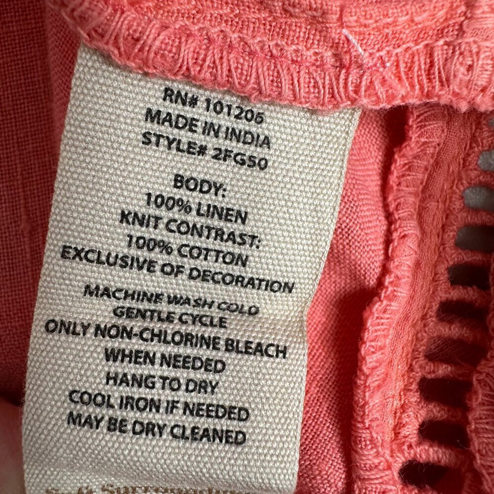 Soft Surroundings Linen Tunic top Coral‎ Size XL - Picture 10 of 11